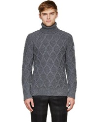 dunkelgrauer Strick Rollkragenpullover von Moncler