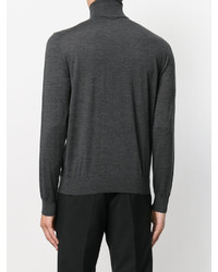 dunkelgrauer Strick Rollkragenpullover von Z Zegna