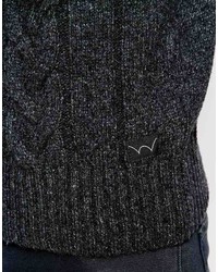 dunkelgrauer Strick Rollkragenpullover von Edwin