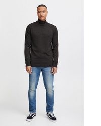 dunkelgrauer Strick Rollkragenpullover von Solid
