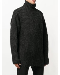 dunkelgrauer Strick Rollkragenpullover von Yohji Yamamoto