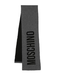 dunkelgrauer Strick Schal von Moschino