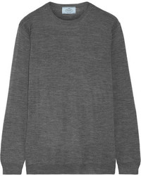 dunkelgrauer Strick Wollpullover