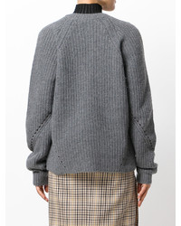 dunkelgrauer Strick Wollpullover von MSGM