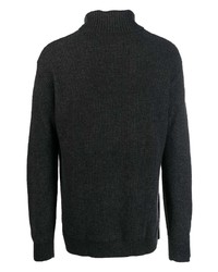 dunkelgrauer Strick Wollrollkragenpullover von Calvin Klein Jeans