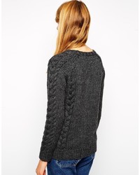 dunkelgrauer Strickpullover