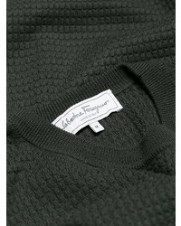 dunkelgrauer Strickpullover von Salvatore Ferragamo