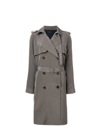 dunkelgrauer Trenchcoat mit Karomuster