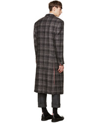dunkelgrauer Tweed Überzug mit Schottenmuster von Thom Browne