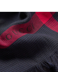 dunkelgrauer vertikal gestreifter Schal von Gucci