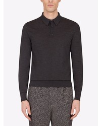 dunkelgrauer Wollpolo pullover von Dolce & Gabbana