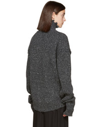 dunkelgrauer Wollrollkragenpullover von Damir Doma