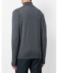 dunkelgrauer Wollrollkragenpullover von John Smedley