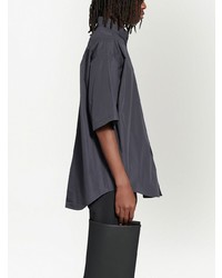 dunkelgraues bedrucktes Kurzarmhemd von Balenciaga