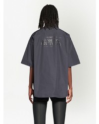 dunkelgraues bedrucktes Kurzarmhemd von Balenciaga
