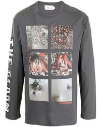 dunkelgraues bedrucktes Langarmshirt von Charles Jeffrey Loverboy