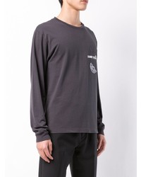 dunkelgraues bedrucktes Langarmshirt von Stone Island