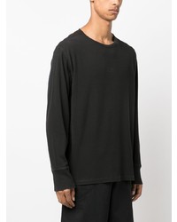 dunkelgraues bedrucktes Langarmshirt von MM6 MAISON MARGIELA