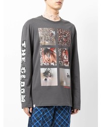 dunkelgraues bedrucktes Langarmshirt von Charles Jeffrey Loverboy