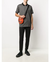 dunkelgraues bedrucktes Polohemd von Calvin Klein