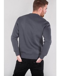 dunkelgraues bedrucktes Sweatshirt von Alpha Industries