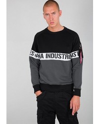 dunkelgraues bedrucktes Sweatshirt von Alpha Industries