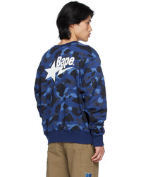 dunkelgraues bedrucktes Sweatshirt von BAPE