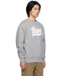 dunkelgraues bedrucktes Sweatshirt von BAPE