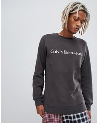 dunkelgraues bedrucktes Sweatshirt von Calvin Klein Jeans