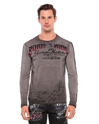 dunkelgraues bedrucktes Sweatshirt von Cipo & Baxx