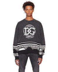 dunkelgraues bedrucktes Sweatshirt von Dolce & Gabbana