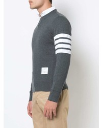dunkelgraues bedrucktes Sweatshirt von Thom Browne
