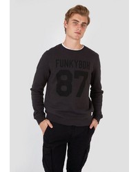 dunkelgraues bedrucktes Sweatshirt von Funky Buddha