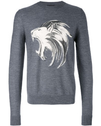 dunkelgraues bedrucktes Sweatshirt von Just Cavalli