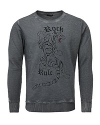 dunkelgraues bedrucktes Sweatshirt von Key Largo