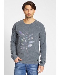 dunkelgraues bedrucktes Sweatshirt von khujo