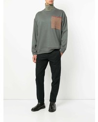 dunkelgraues bedrucktes Sweatshirt von Jil Sander
