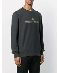 dunkelgraues bedrucktes Sweatshirt von Stone Island