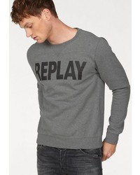 dunkelgraues bedrucktes Sweatshirt von Replay
