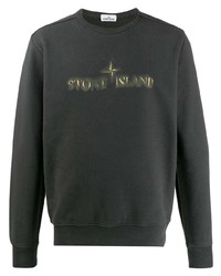 dunkelgraues bedrucktes Sweatshirt von Stone Island