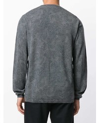 dunkelgraues bedrucktes Sweatshirt von Etro