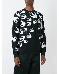 dunkelgraues bedrucktes Sweatshirt von McQ Alexander McQueen