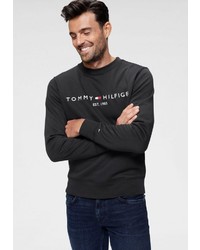 dunkelgraues bedrucktes Sweatshirt von Tommy Hilfiger