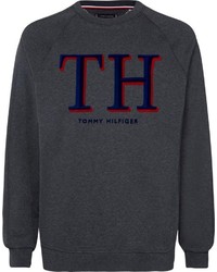 dunkelgraues bedrucktes Sweatshirt von Tommy Hilfiger