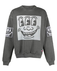 dunkelgraues bedrucktes Sweatshirt von Tommy Jeans