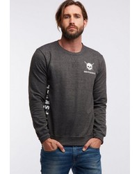 dunkelgraues bedrucktes Sweatshirt von Tuffskull