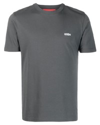 dunkelgraues bedrucktes T-Shirt mit einem Rundhalsausschnitt von 032c
