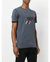 dunkelgraues bedrucktes T-Shirt mit einem Rundhalsausschnitt von Ron Dorff