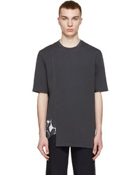 dunkelgraues bedrucktes T-Shirt mit einem Rundhalsausschnitt von 3.1 Phillip Lim