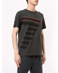 dunkelgraues bedrucktes T-Shirt mit einem Rundhalsausschnitt von Ea7 Emporio Armani